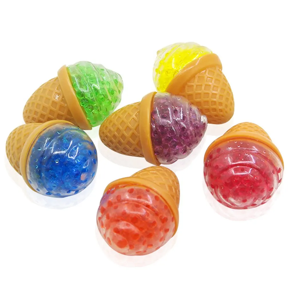 

1pc Decompression Toy Vent Ball Healing Colorful Grape Ball Anti-stress Soft Silicone Bead Ice Cream Toy Color Random
