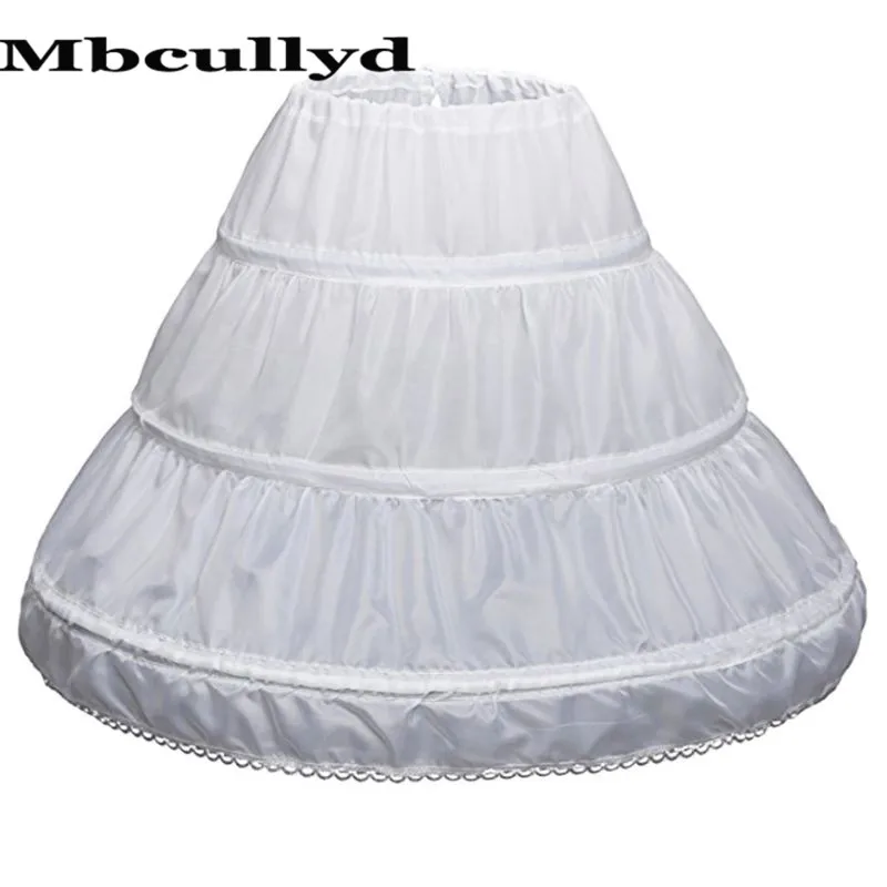 Mbcullyd A-Line 3 Hoops детское платье свадебная Нижняя юбка нижняя юбка-кринолин свадебные аксессуары для Платья с цветочным рисунком для девочек