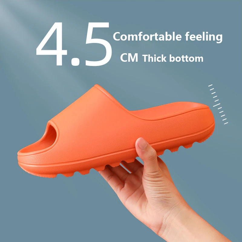 2021New Thicker EVA Couples Slides Thick Sole Soft Indoor Slippers Men Women Anti-slip Sandals Summer Bathroom Bath PlatformShoe