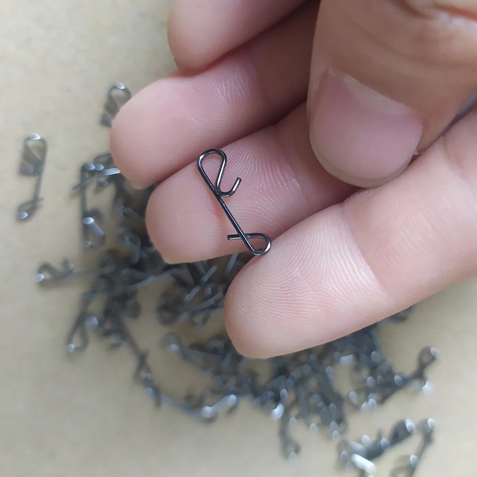 200pcs/lot Stainless Fishing Line Wire Connector Barrel Swivel Accessories Snap Pin Without Knot Tackle Tool Lure Kit | Спорт и