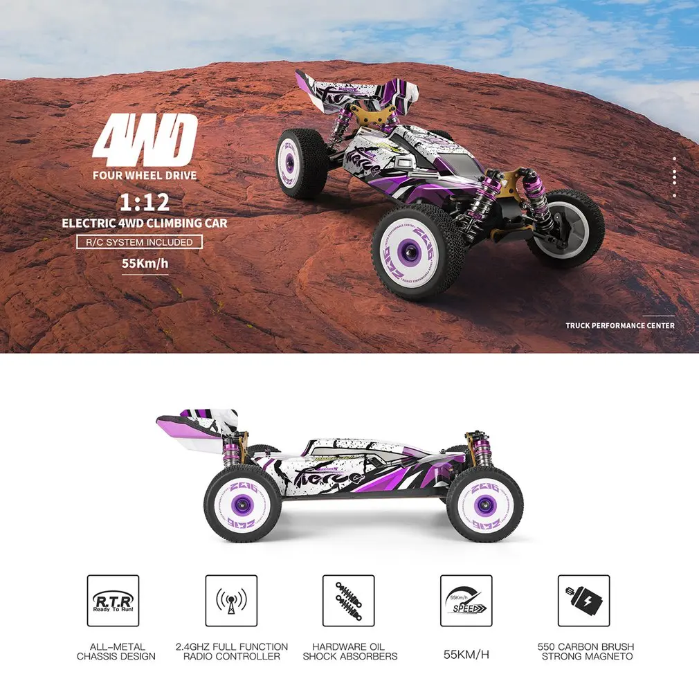 WLtoys Новинка 2 4G гоночный Радиоуправляемый автомобиль 60 км/ч Металлическое шасси