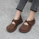 Туфли-оксфорды женские, натуральная кожа, квадратный носок, плоская подошва, повседневные, Весна 100%, плоские женские туфли