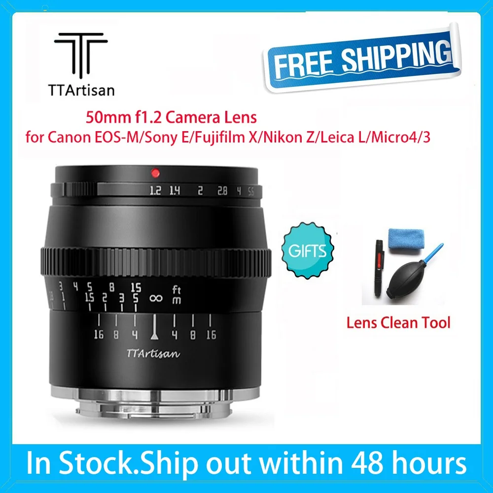 TTartisan 50 мм F1.2 макро DSLR объектив для камеры Sony E Canon EOS M Fujifilm X Nikon Z /Zfc Leica L Micro 4/3