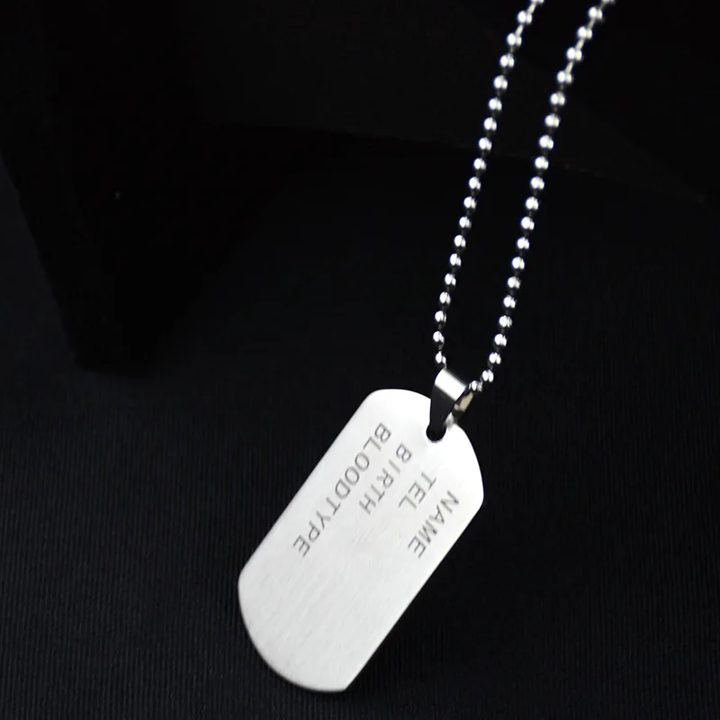Mens Necklace Stainless Steel Pendant Dog Tags Army Nameplate Cross Shaving Blade For Men |