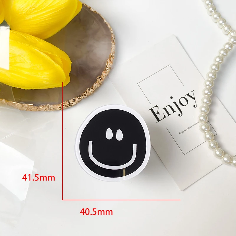 high quality diy ins smiley phone holder for iphone samsung mobile phone grip samsung mobile phone accessory socket phone ring free global shipping