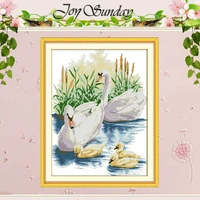 swan family pattern counted cross stitch 11ct 14ct cross stitch set wholesale animals cross stitch kits embroidery needlework