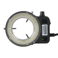 adjustable 144 led ring light illuminator lamp for industry stereo trinocular microscope video camera lens magnifier 110v 220v