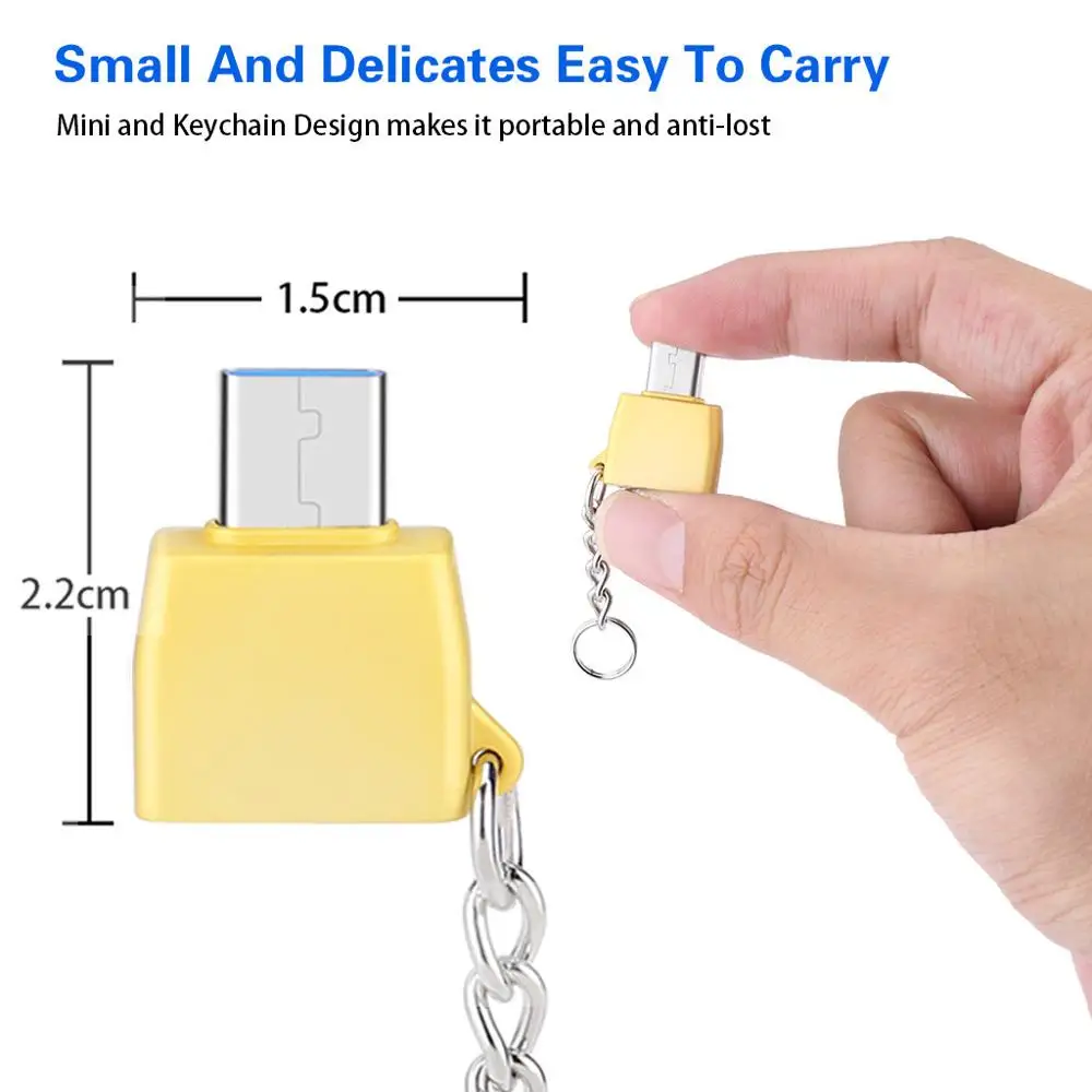 Брелок тип c к USB3.0 данных Мини Портативный зарядный адаптер конвертер USB C для Samsung