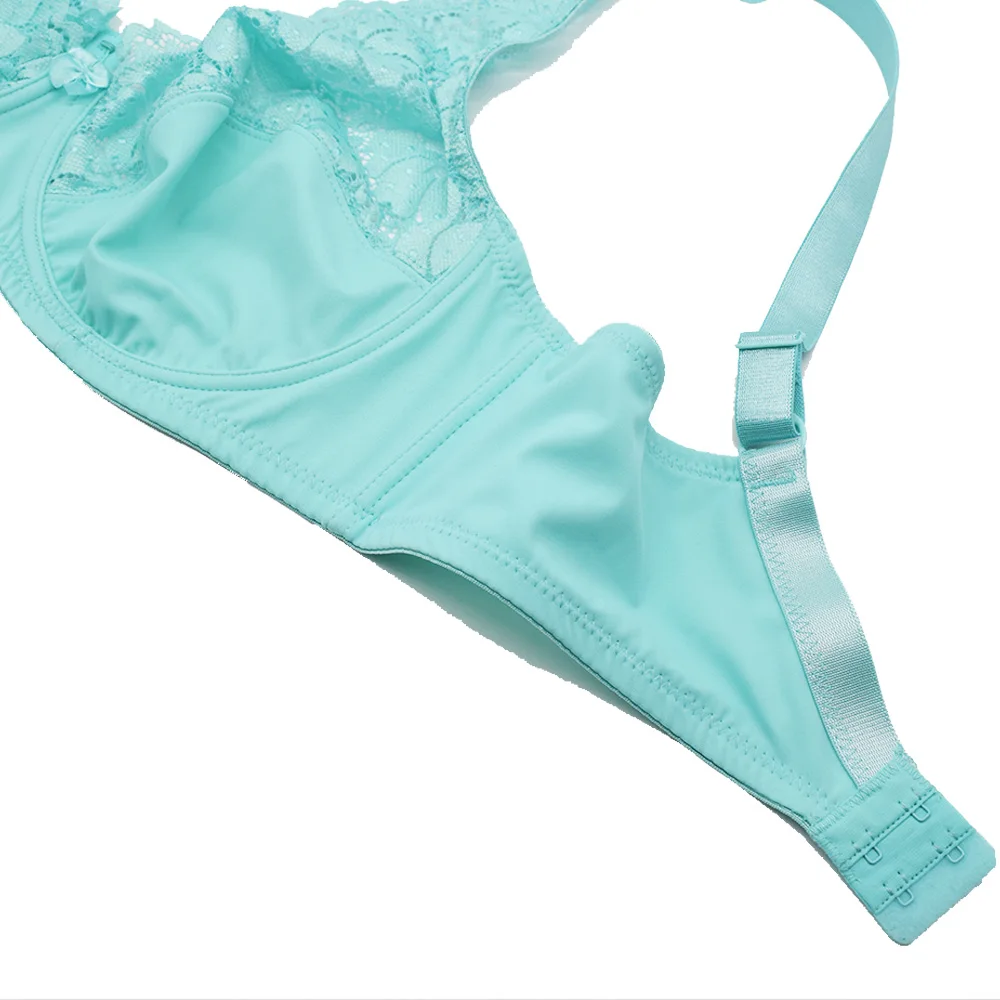 

Lady Floral Unlined Lace Bras Transparent Perspective Brassiere Sexy Lingerie Underwire Support Bralette Underwear Plus Size Top