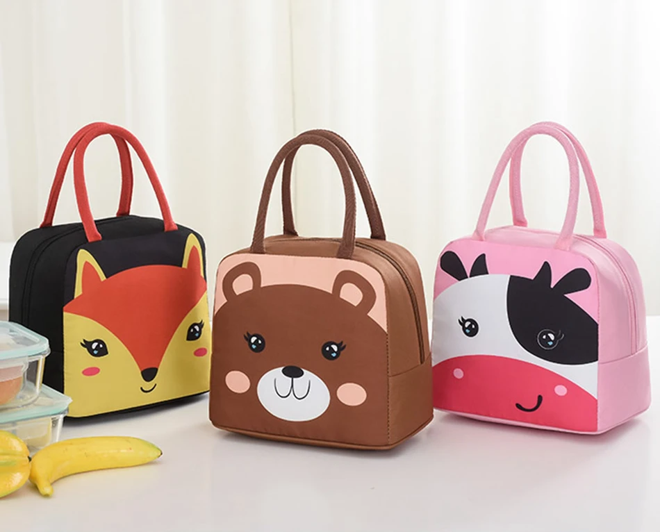 Мультфильм животных Rilakkuma Ланч сумка для женщин девочек дети портативный изолированная сумка-холодильник термо еда свежий пикника емкость фольга льда
