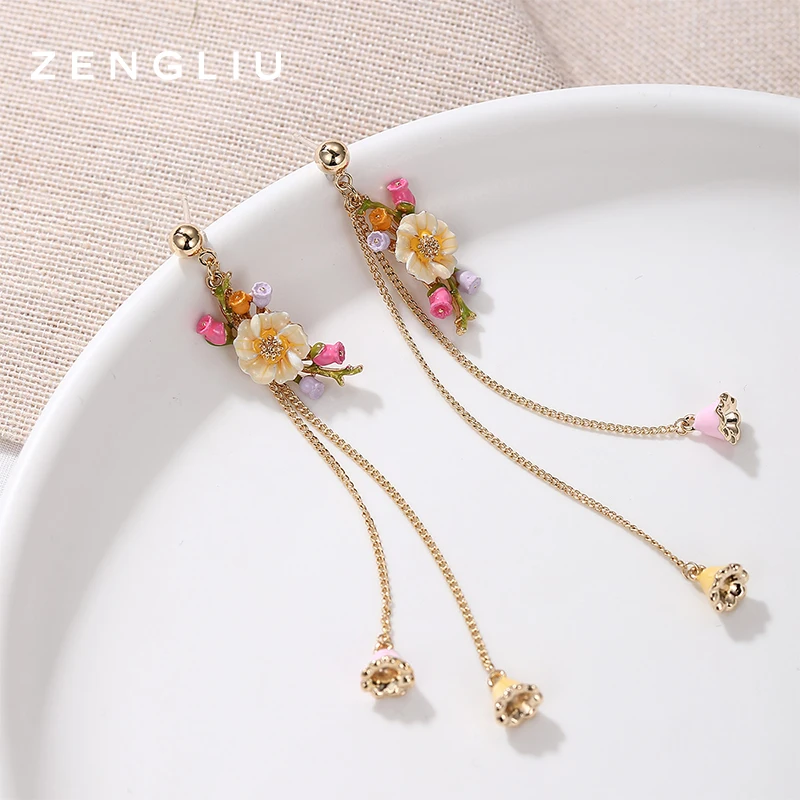 Женские серебряные серьги ZEGL висячие в китайском стиле из стерлингового серебра