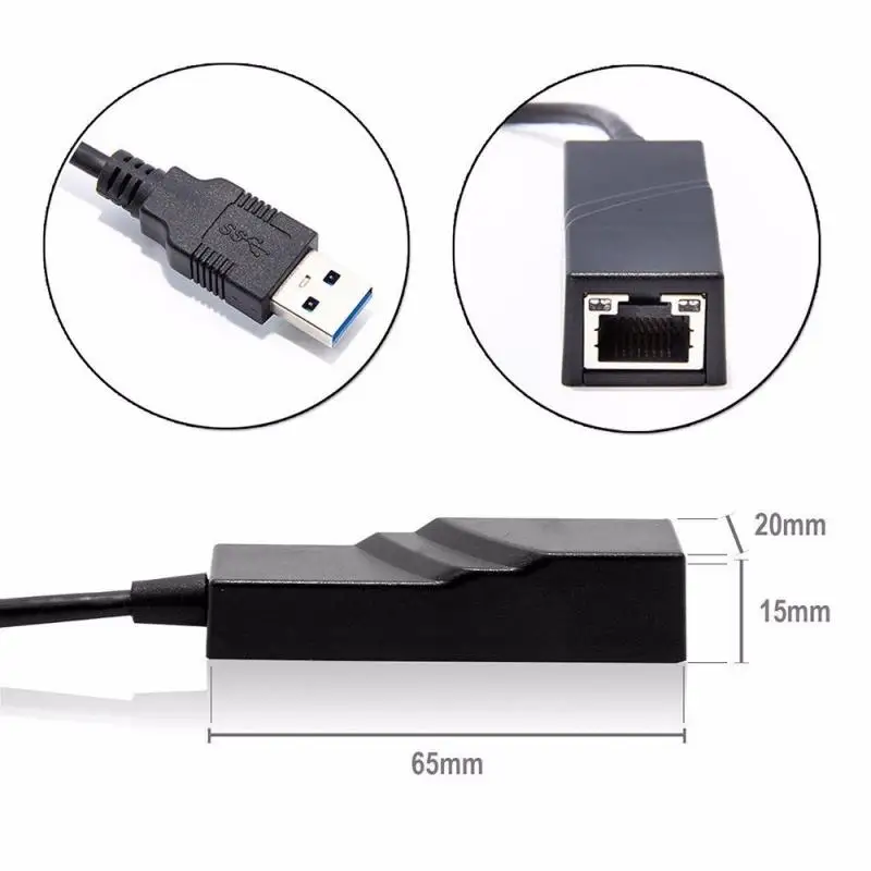 

Wired USB 3.0 To Gigabit Ethernet RJ45 LAN 10/100/1000 Mbps Network Adapter Ethernet Network Card For PC Laptop Cable Adapter