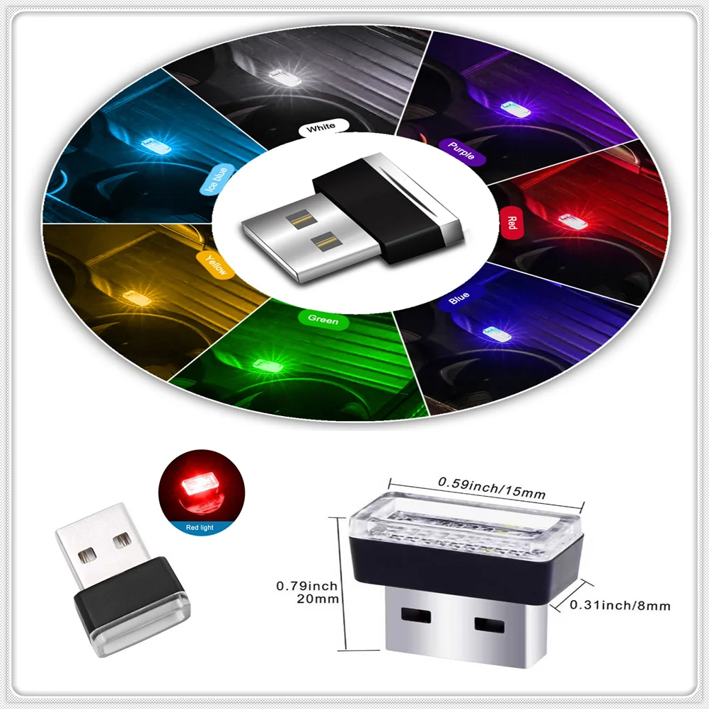 Car auto USB Atmosphere Light Plug Decor Lamp for Volkswagen VW beetle jetta passat gti cc golf 7 6 5 4 3 2 t4 t5 t6 |