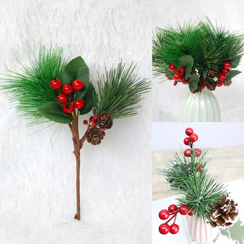 Зеленые искусственные сосновые цветы для свадебного декора Стола Пластиковая