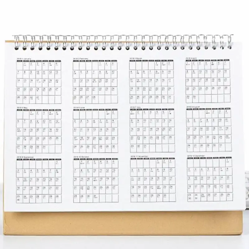 Creative 2020 Table Calendar Hand Painting 365 days Daily Planner Notes Agenda Checker Kraft Paper Home Office Notepad | Канцтовары для
