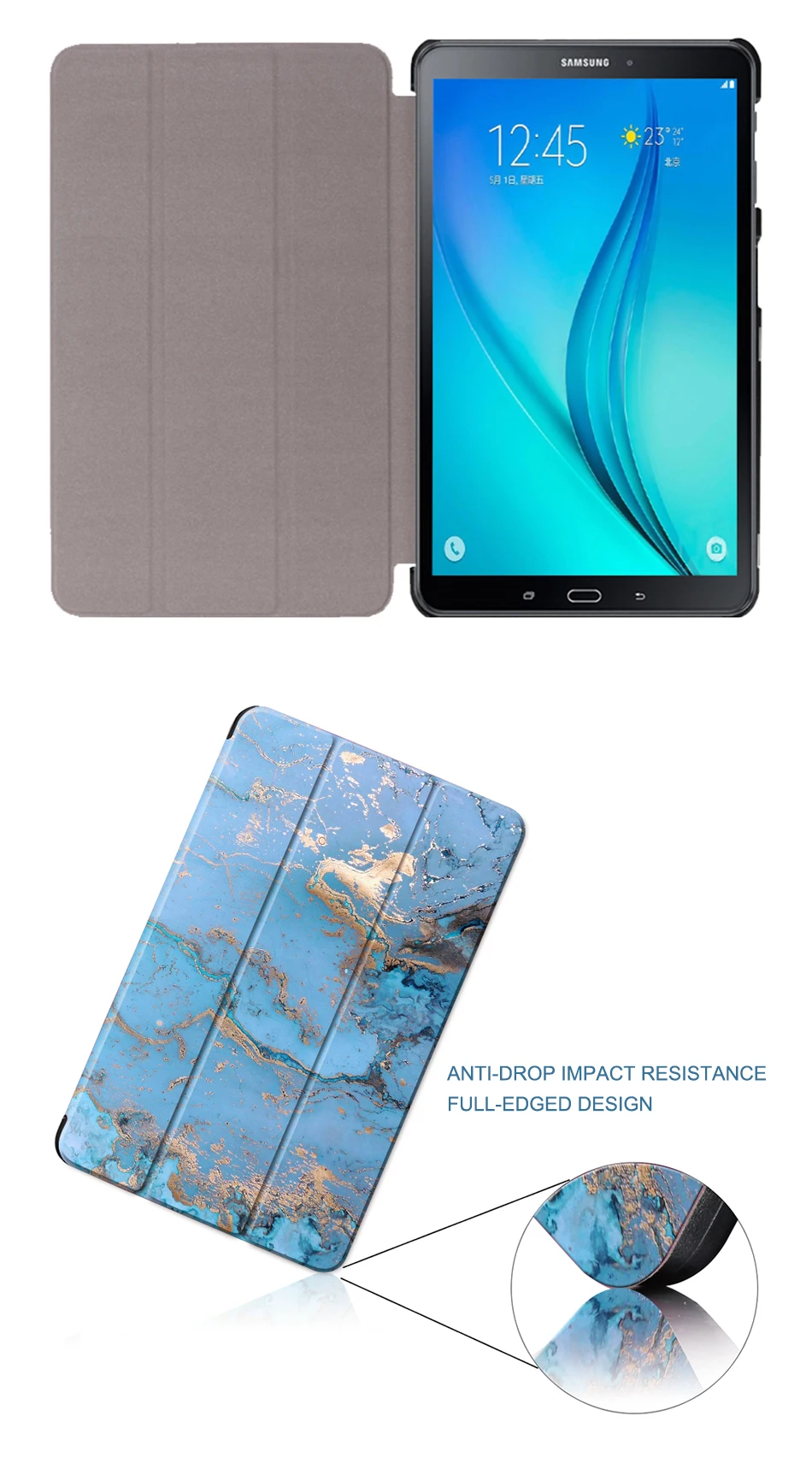 MTT чехол для samsung Galaxy Tab A A6, 10,1 дюймов, Мраморная текстура, из искусственной кожи, трехслойный флип, умный чехол, чехол для планшета, чехол SM-T580, T585