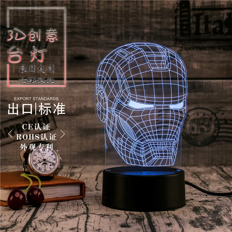 Настольная светодиодная 3D лампа ночсветильник для дома коридора отеля вечеринки