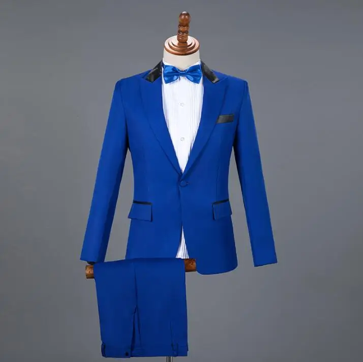 Adult suits mens blazers male roupa de casamento para noivo fashion host costume master ceremonies dress performance clothing