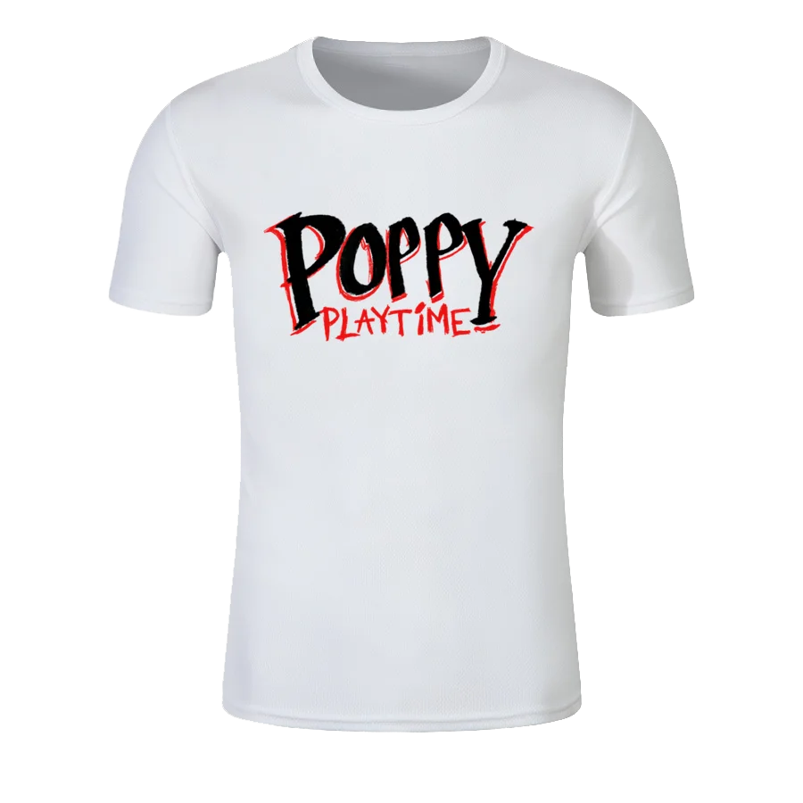 

Custom Summer Men Women Poppy Playtime 1 T-shirt Quick Dry 100% Polyester Couple Style Round Neck Jogging T-Shirt