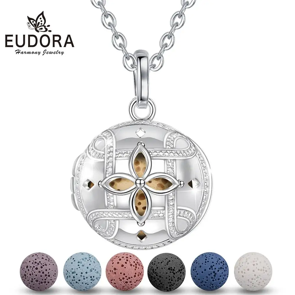 Красивые ожерелья из цветочной клетки Войлочный шарик Лавовый камень Аромат