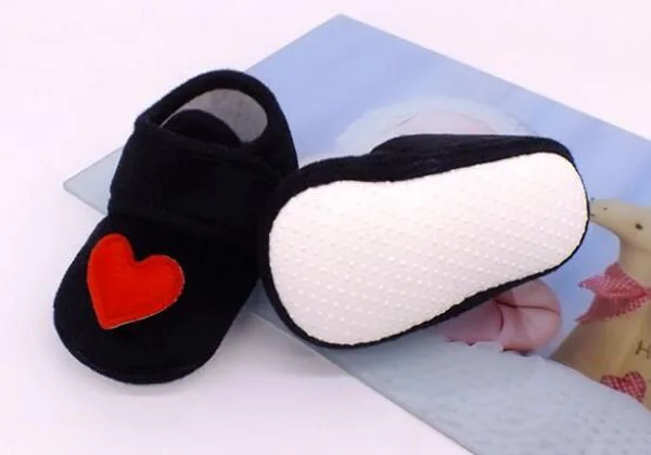Baby Shoes Red Heart Newborn Pink Girls Infant Shoes Prewalkers Crib Shoes Nonslip Black Baby Boys 2019 New SandQ Baby Sweet