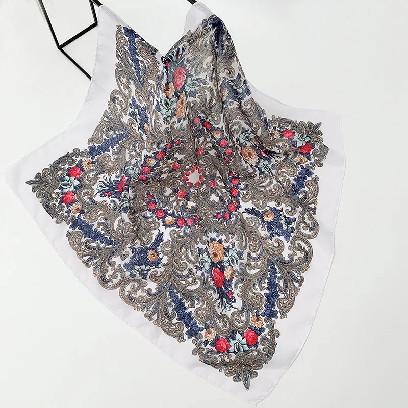 Женский квадратный шарф в этническом стиле русский Национальный платок хиджаб