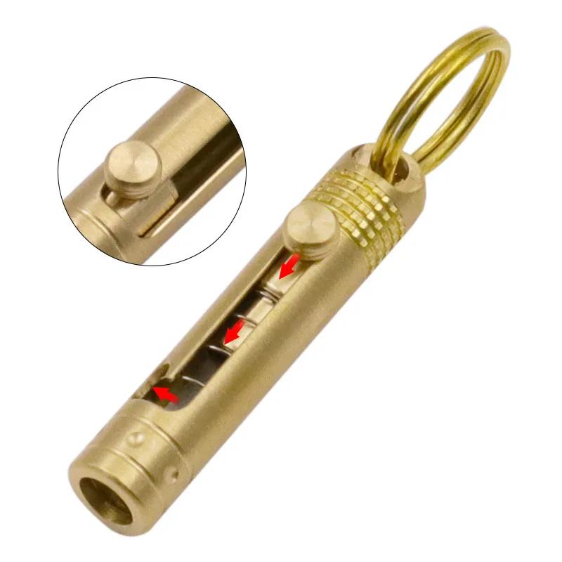 

2020 MINI Brass Pocket Knife CS Go Push Key Knife Self-defense Gun Bolt Knife Folding Knifes Pocketknife EDC Camp Survival Tool