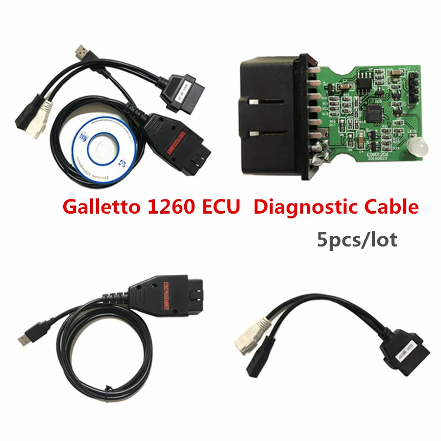 5 шт./лот Galletto 1260 ECU Flasher Program Remap Tunning Car EOBD OBD2 диагностический кабель|Кабели и