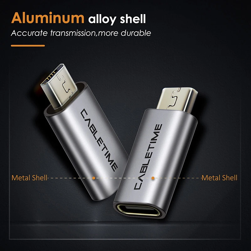 CABLETIME Micro B Переходник USB C мобильный телефон в комплект поставки входит адаптер