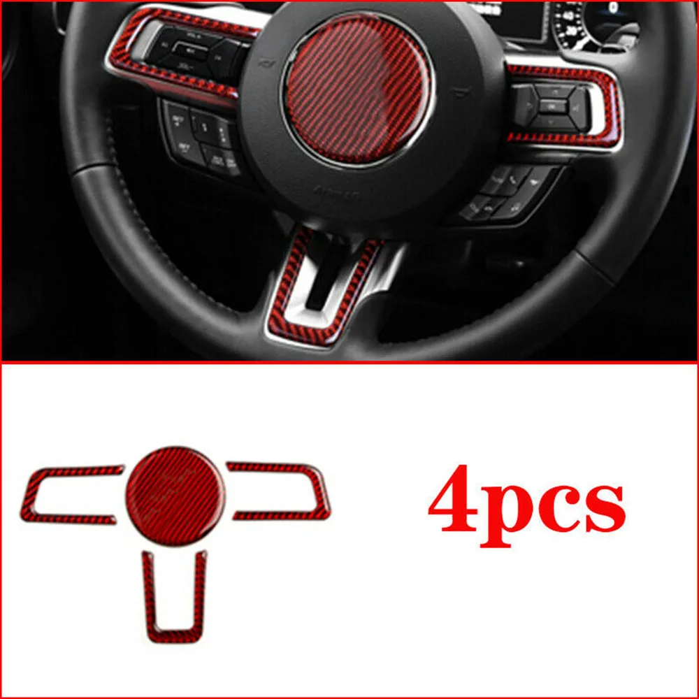 Аксессуары для руля с отделкой из красного углеродного волокна декоративные