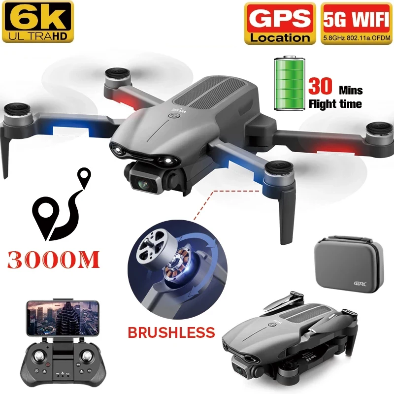 F9 Drone 6K HD Dual Camera 5G GPS FPV Professional Aerial Photography Brushless Motor Distance 2000M Foldable RC Quadcopter