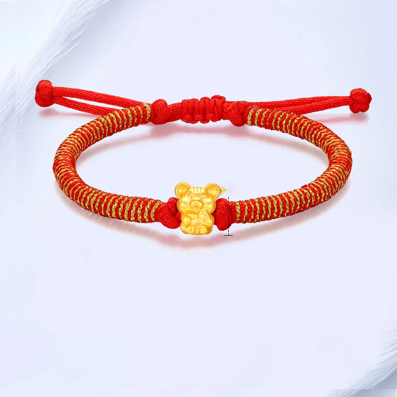 Реальный 24K Φ 3D год искусственной кожи мышь знаков зодиака тканый цветной шнур