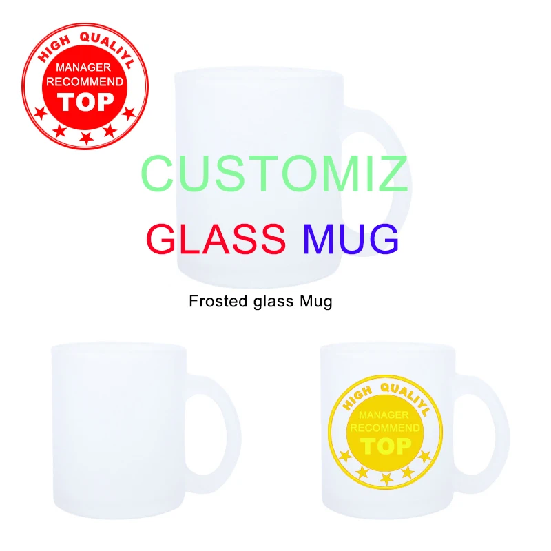 

Frosted glass Custom image Mug Customized DIY logo teaCup for Best Gift DIY Glass Coffee Mug Breakfast Milk Cup