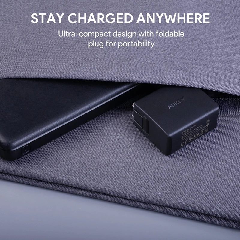 AUKEY 3Port Fast Charger US Plug 29W USB Wall PD Type C + 3A Charging Phone Socket for mobile NS Switch | Мобильные телефоны и