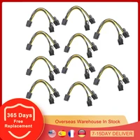 10pcs 20cm pcie 6 pin to dual 62pin 8 pin gpu graphics card power splitter cable 6pin to dual 8pin for btc eth mining miner