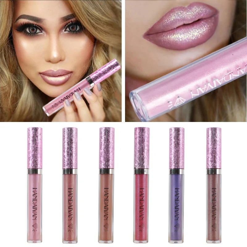 

HANDAIYAN Lipgloss Makeup Mermaid PolarizedNon Stick Up Lipgloss Natural Iridescent Sheer Glitter 6 Colours Lip Stick Cosmetic