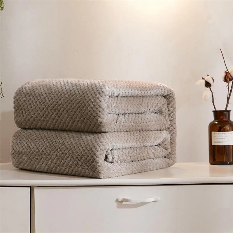

Plaid Blanket Winter Soft and Warm Flannel Bed Simple Pink Blue Coral Fleece Mink Sofa Cover Bed Cover