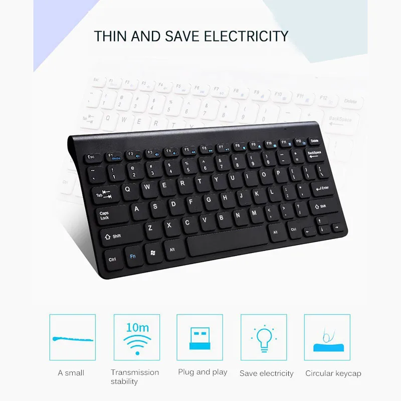 Ультра тонкая клавиатура с беспроводным подключением 2 4g для мультимедийных игр