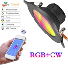 Умный светодиодный потолочный светильник с Wi-Fi, цветная RGB лампа с пробуждением, совместимая с Alexa и Google Assistant