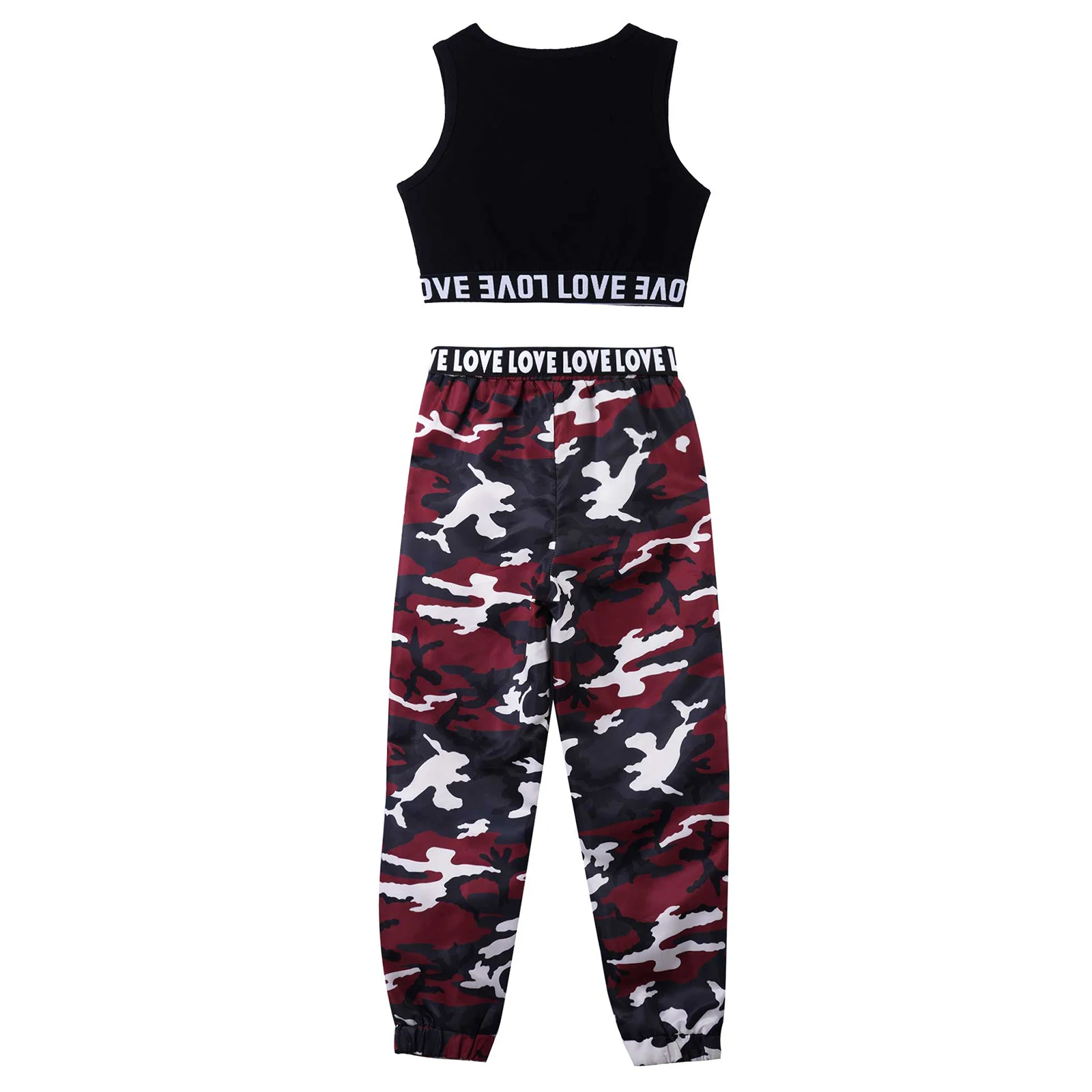 Детская одежда для девочек короткий жилет без рукавов с камуфляжными брюками