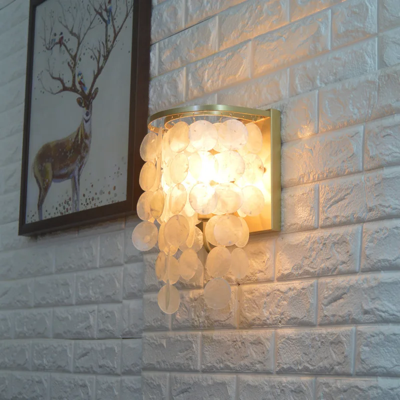 Современный скандинавский натуральная основа настенный светильник Спальня