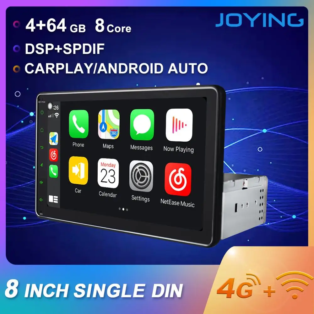 JOYING новейший 8 &quotголовное устройство Android 1 GPS навигация Восьмиядерный 4 Гб + 64