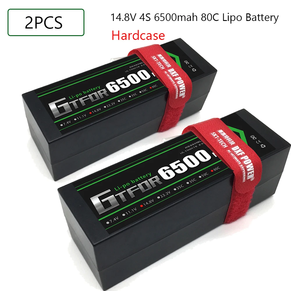 

GTFDR 6500mAh 14.8V 80C/160C Lipo Battery Hardcase Deans/XT60/XT90/EC5/XT150 Plug For 1/8 1/10 Buggy Tuggy RC Car Truck Off Road