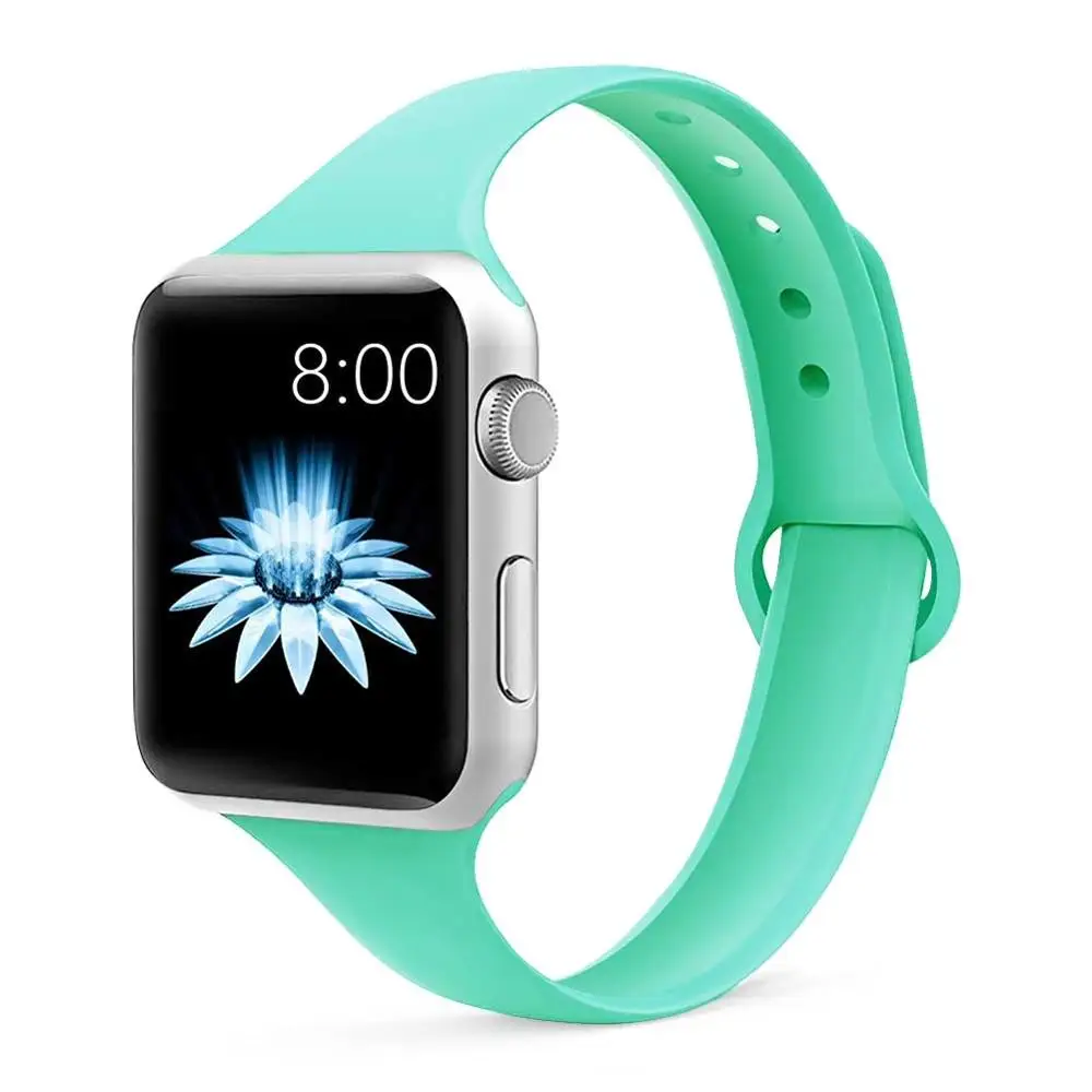 11 Spearmint green Strap for Apple watch 4 band 44mm 40mm iWatch band 38mm 42mm Sports silicone bracelet Watchband for correa Apple watch 3/2/1 - Цвет ремешка: 11 Spearmint green