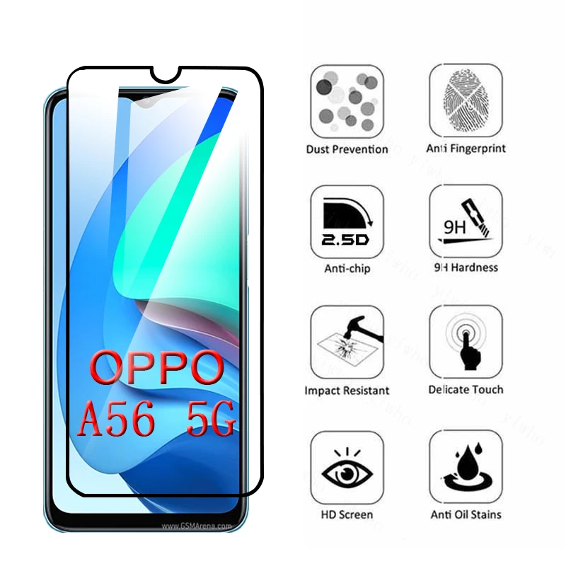 Защитное стекло 8 в 1 для OPPO A56 5G A55 A93S A93 A16 A74 A54 A94 закаленное с полным покрытием A53 A33