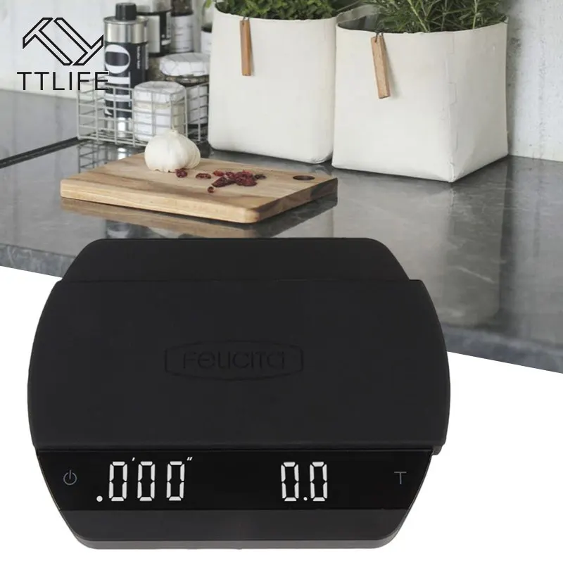 B&aacute;scula de caf&eacute; electr&oacute;nica Digital LED, balanza de Espresso de 0,1g y b&aacute;scula de cocina impermeable con conexi&oacute;n Bluetooth y aplicaci&oacute;n de caf&eacute;-0