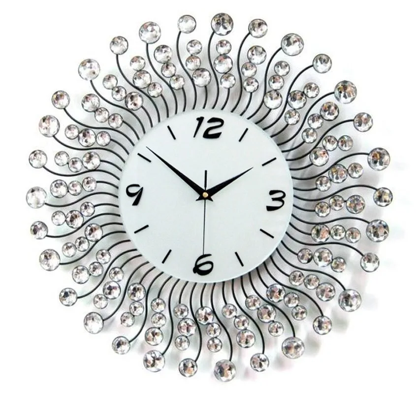 

Modern creative living room wall clock Iron art diamond clock watch Fashion simple decoration silent wall clock