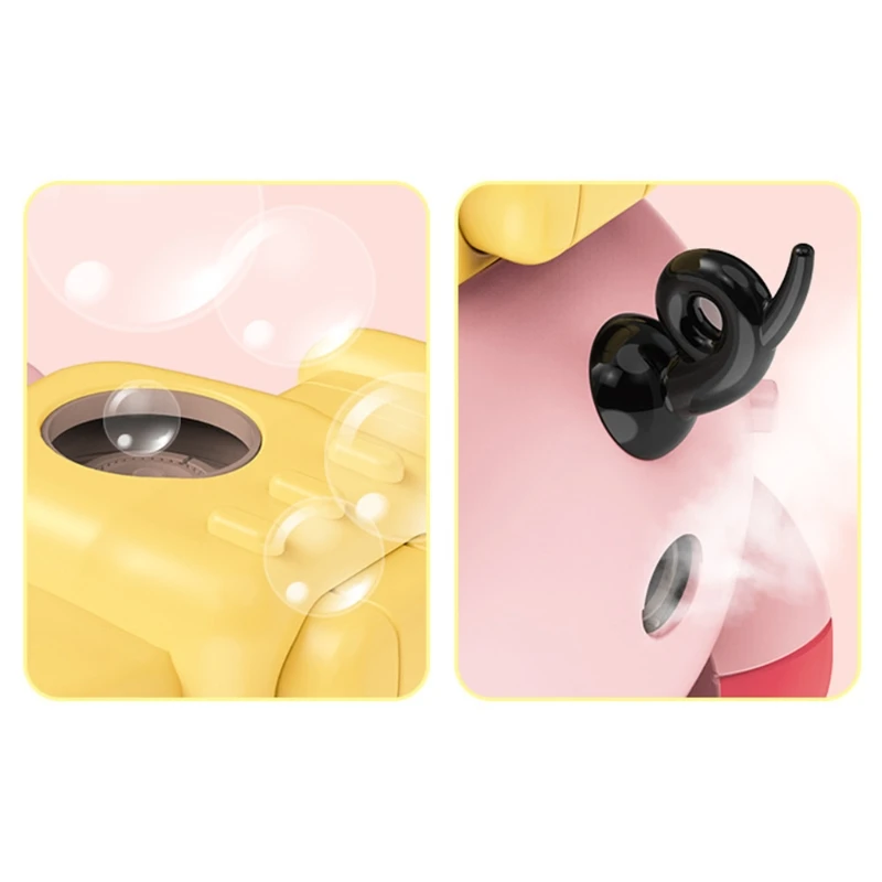 

97BE Animal Pig Automatic Spray Bubble Machine with Light Music Bubble Blowing Soap Maker Racing Toys Children