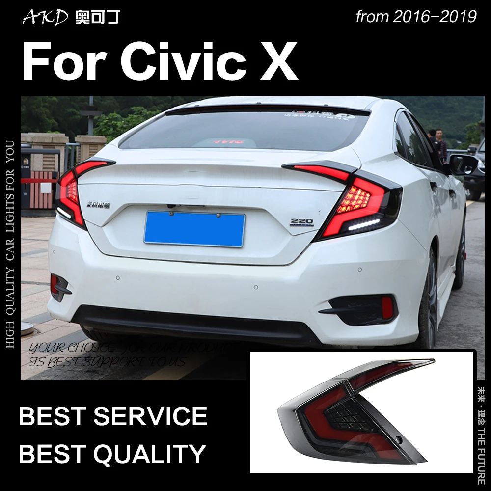 Автомобильный Стайлинг для Honda Civic задний фонарь 2017-2019 светодиодный фсветильник