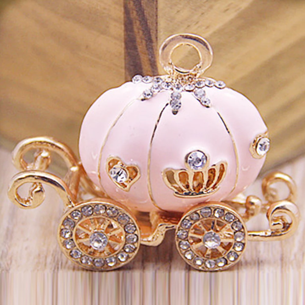 Милый Карета Тыква шаблон Кристалл Брелок Шарм брелок подарок на день Святого